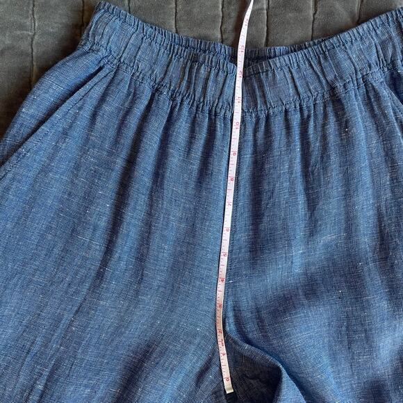 Sigrid Olson blue linen pull on wide leg pant size S - Picture 2 of 8